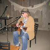 Tall Paul sets in on writers night at Barefoot Charlies.