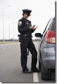 officer writes ticket