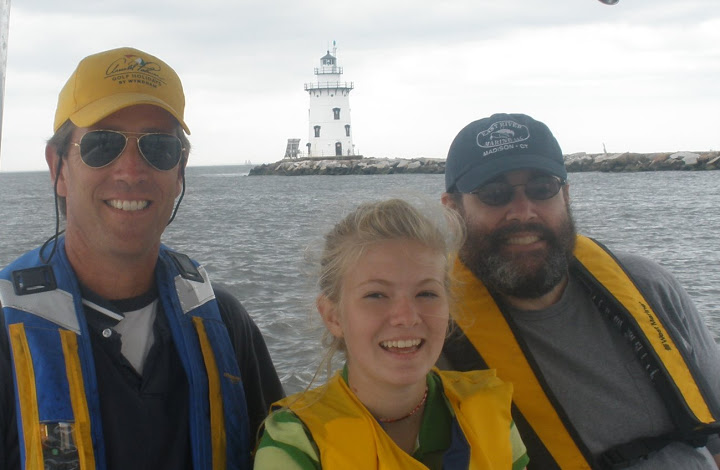Winfield, Adelaide, and George heading up the Connecticut River for lunch.