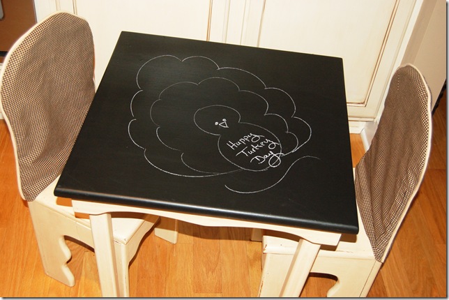 table with drawing