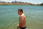 Robie getting ready for the plung into the cold water.