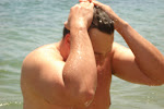Robie after the plung...  That water was coooooold