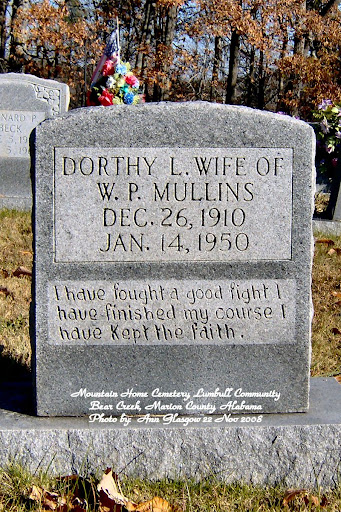 Dorthy L. Mullins, wife of WP