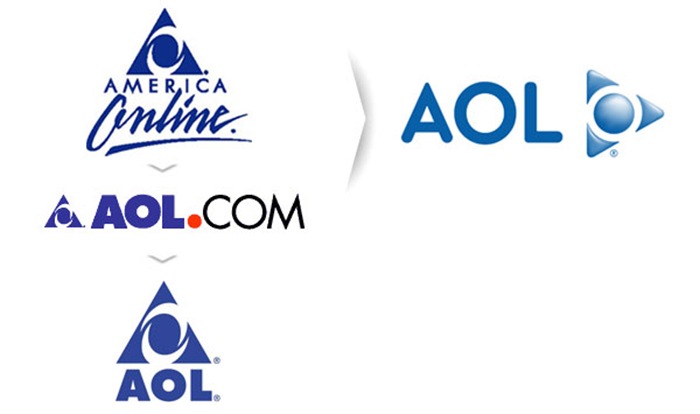 aollogos Evolução dos logos de websites