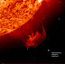 Sun and Earth - Approximate size of Earth for comparison.