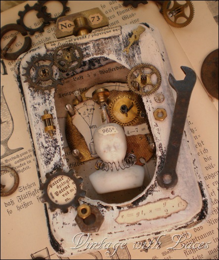 Soap Box turned into Steampunk Assemblage by Vintage with Laces Soap Box turned into Steampunk Assemblage by Vintage with Laces