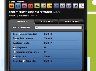 keyboard shortcuts sc3 The Keyboard Shortcuts Reference App for Adobe Creative Suite