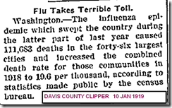 Flu Toll 10 jan 1919 Davis County Clipper