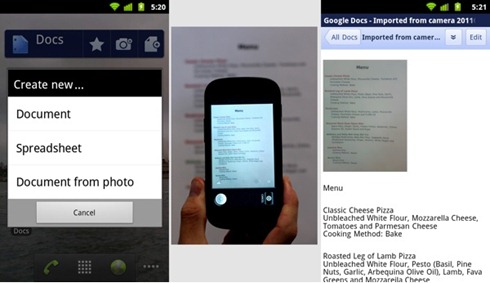 Imagem - Google Docs para Android Image - Google Docs for Android