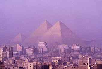 View of the Great Pyramids of Giza