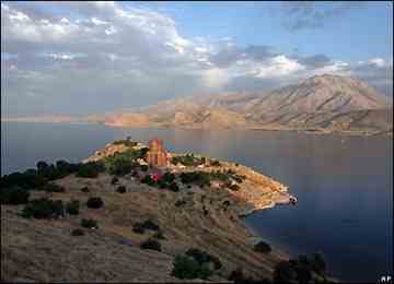 The church is situated on an island in Lake Van, known as Akdamar - or Akhtamar in Armenian. The church is situated on an island in Lake Van, known as Akdamar - or Akhtamar in Armenian.