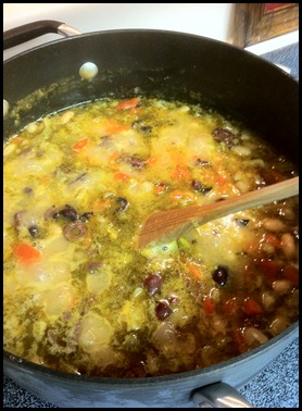 pesto bean soup home