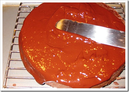 pour ganache on torte
