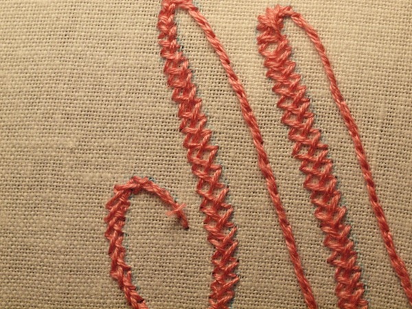 shadow stitch up close