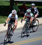 Racers compete in the Sunday Criterium of the Joe Martin Stage Race on May 9, 2010, in Fayetteville, Arkansas.
