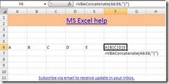 Microsoft Excel, VBA Concatenate