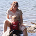 Playing in the lake