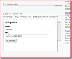 You can even type in your name and website (optional) or anonymous