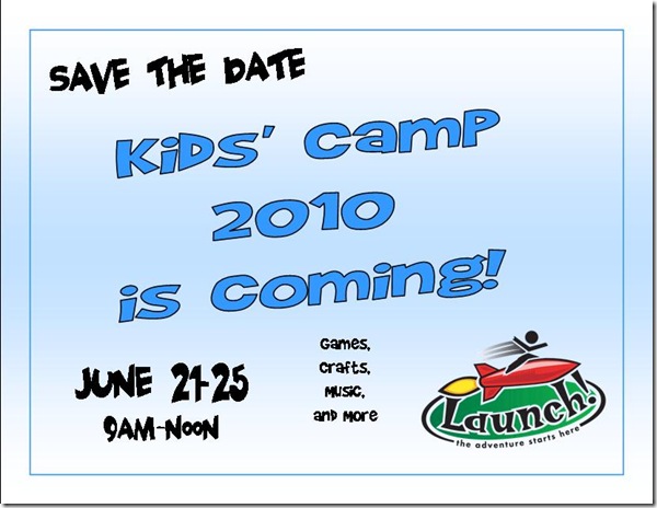 Kids' Camp save the date postcard 10