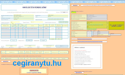 Kik�ldet�si rendelv�ny f�oldal