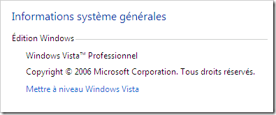 Windows Vista heißt im Französischen Vista Professional