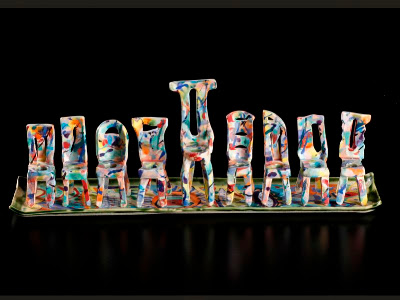 Ceramic Chairs Hanukkah Menorah