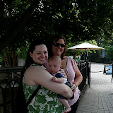 Lindsay Franklin, Christine and Taylor chilling in the shade. Boy is it hot and sticky!