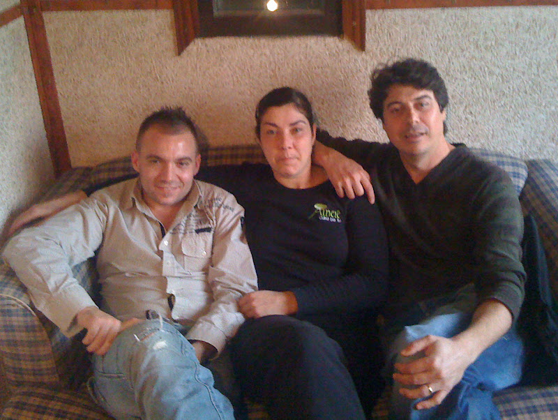Aina i Andreu amb en Tomeu Martí