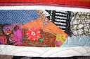 Close up tof the self-made fabric used in African Stripes.