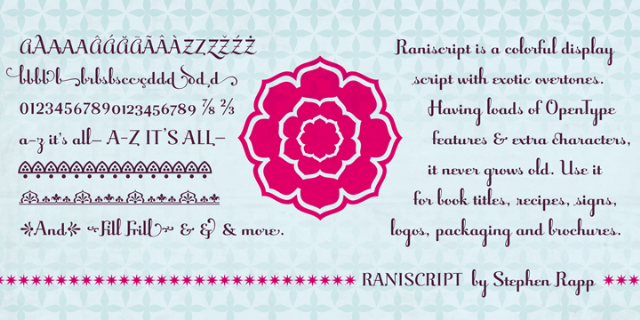 Raniscript Font by Stephen Rapp