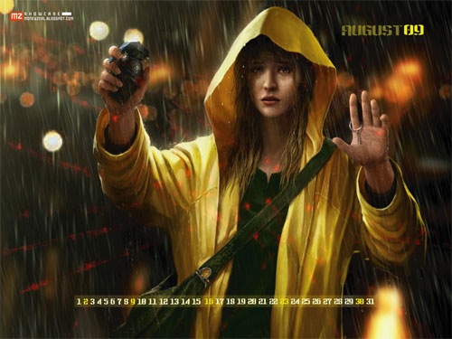 High Resolution 3d widescreen fantasy Girl  Desktop wallpaper Calendar Background| August 09