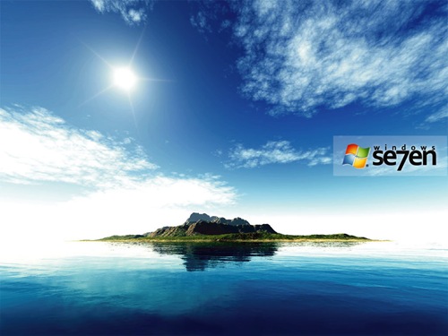 Blue Sky, Crystal Water, fantasy 
island Windows 7 –Seven desktop Wallpaper Background 