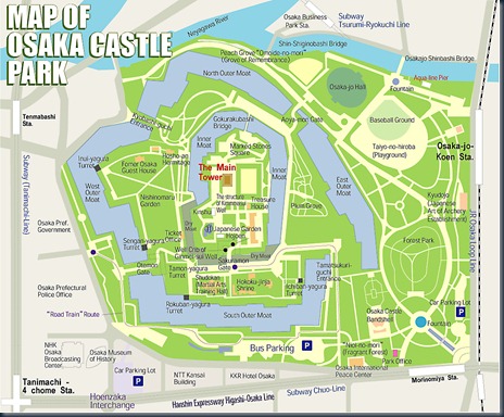 Osaka Castle Map; click to enlarge