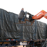 Hoisting Rick up on the forklift