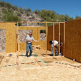 Dave displaying 1st framed wall