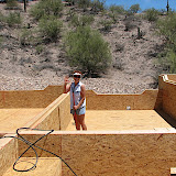 Buddy Barbara helping foam roof cracks 5/31