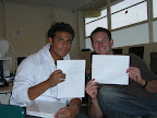 Carlos Zarate and his advisor, Matt Cusick, at the first Volunteer College Advisor Meeting in EPA.
