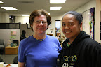 FLY's Pauline Brown smiles with her advisor, Susan Lewis