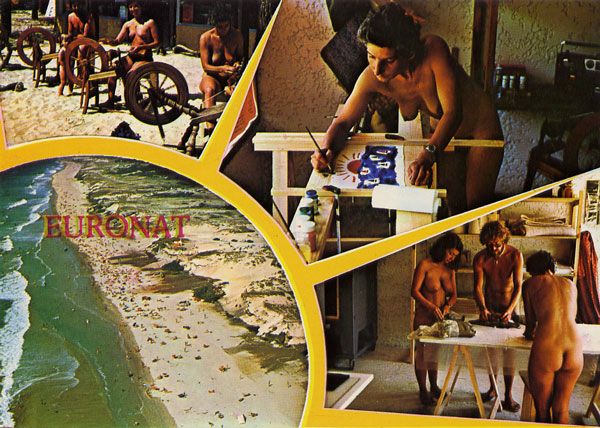 Cartes Postales Pop et  Kitsch des années 50, 70 et 70 - Pop and kitsch vintage postcards from the fifties, the sixties and the seventies : Tout nu et tout bronzé