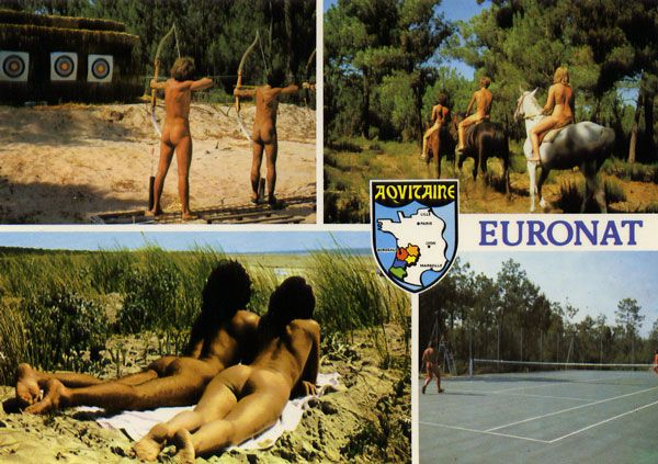 Cartes Postales Pop et  Kitsch des années 50, 70 et 70 - Pop and kitsch vintage postcards from the fifties, the sixties and the seventies : Tout nu et tout bronzé