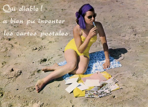 Cartes Postales Pop et  Kitsch des années 50, 70 et 70 - Pop and kitsch vintage postcards from the fifties, the sixties and the seventies : Humours de vacances