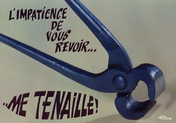Cartes Postales Pop et  Kitsch des années 50, 70 et 70 - Pop and kitsch vintage postcards from the fifties, the sixties and the seventies : Ca vous cause ? / Talking tools