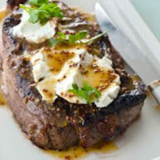 Steak Time! Ribeye With Goat Cheese And Meyer Lemon Honey Mustard Recipe