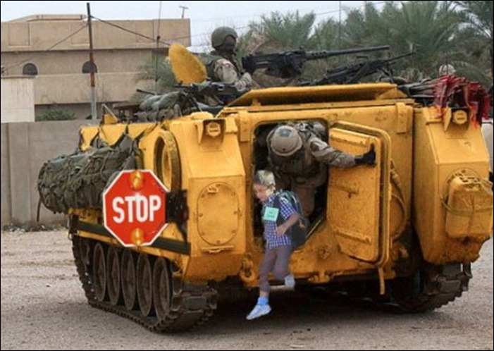 strange yellow school buses