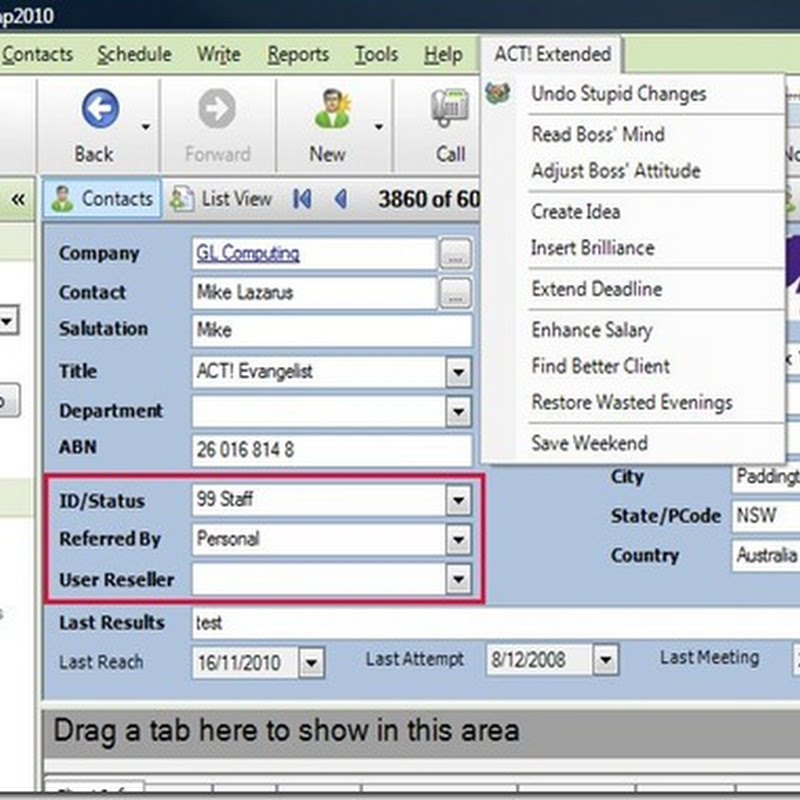 Finding the hidden functions of ACT! with your Consultant