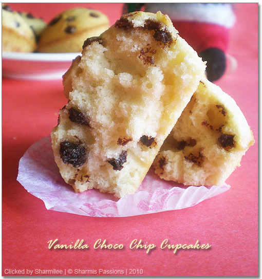 Eggless Vanilla Chocolate Chips Cupcakes Recipe Eggless Vanilla Chocolate Chips Cupcakes Recipe