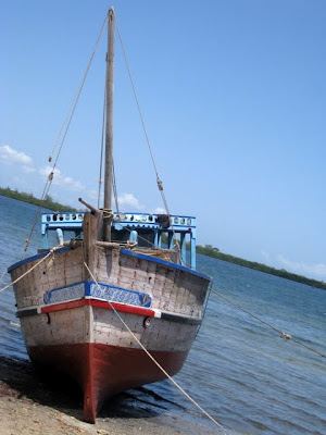 Boat in Lamu Town in Kenya