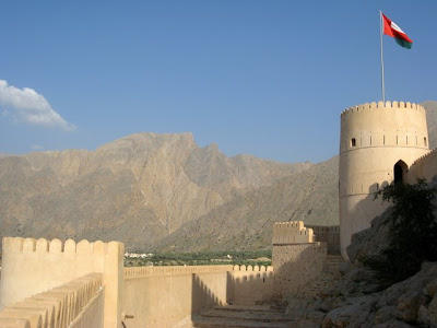 Nakhal fort and the mountains in Oman
