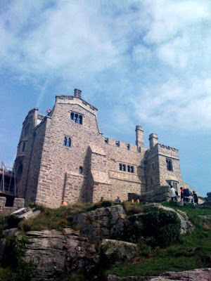 Close up view of St Michaels Mount in Cornwall, England