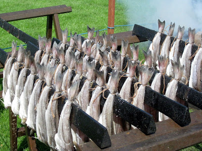 Fish cooking at the Foodies at the Festival event in Edinburgh